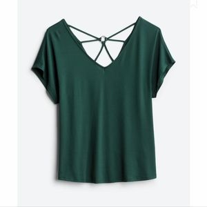 Papermoon dark green knit top